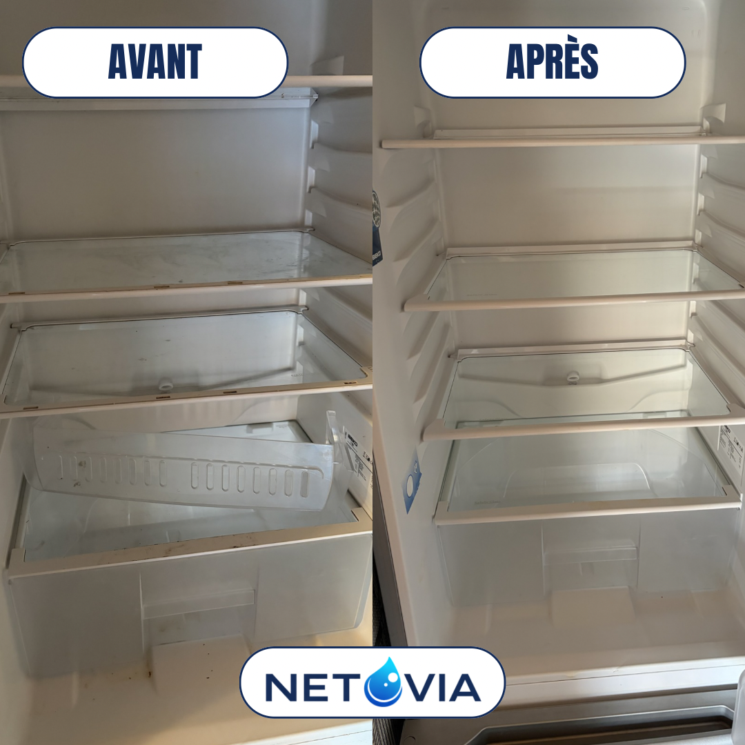 Avant après nettoyage réfrigérateur fin de location