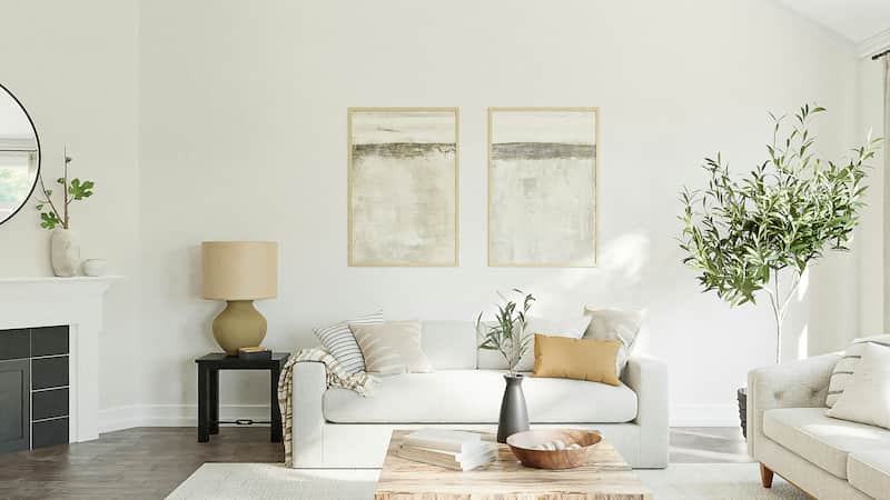 Salon lumineux valorisé pour la vente immobilière